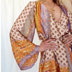 GOLD STANDARD MULTICOLORED KIMONO DRESS